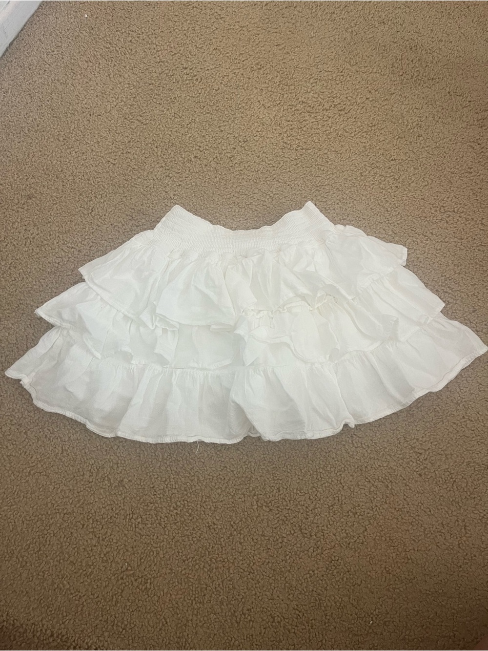 White Ruffled Mini Skirt w/ Built-in Shorts